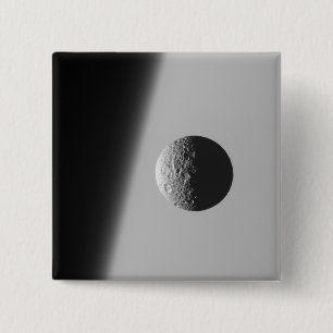 Saturn's moon Mimas 2 Inch Square Button