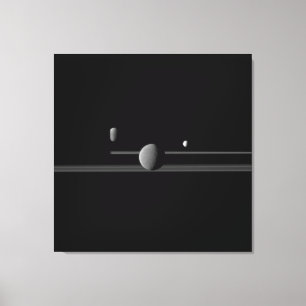 Saturn's Moons Wrapped Canvas Print