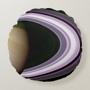 Saturn's Rings Round Pillow