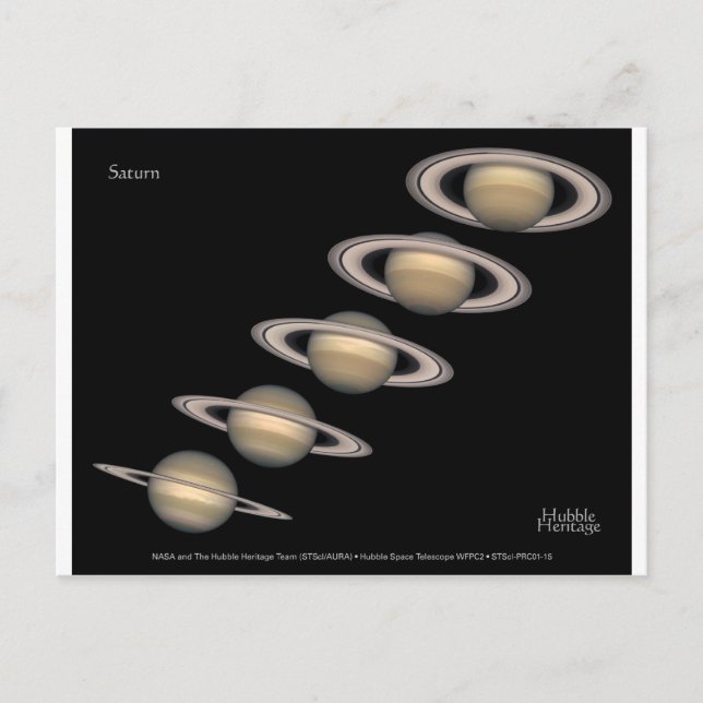Saturn's Rings tilt 1996-2000 Astronomy Gifts Postcard (Front)