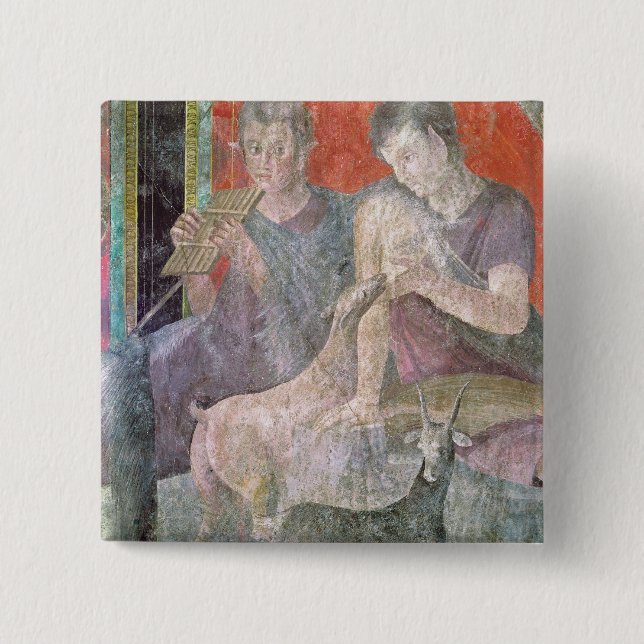 Satyr and Nymph 2 Inch Square Button (Front)