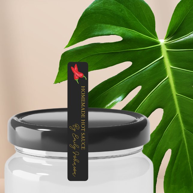 Sauce au chili chaud maison Étiquette mince (Créateur téléchargé)