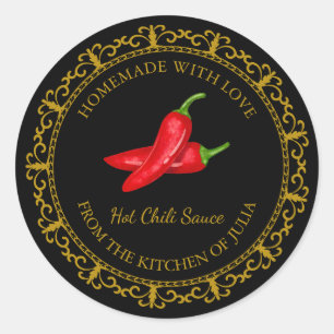 Sauce au chili chaud vintage maison Étiquette l No