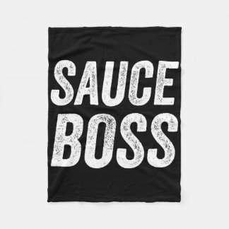 Sauce Boss Chef Bbq Cook Food Humorousa Fleece Blanket