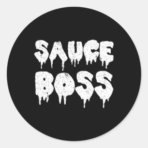 Sauce Boss Chef Bbq Cook Food Humourous Classic Round Sticker