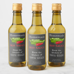 Sauce chaude maison Étiquette Chalk Art Chili Pep