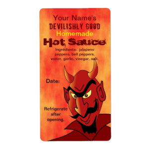 Sauce chaude personnalisée Étiquette Modèle Diable