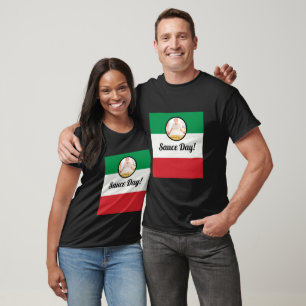 Sauce Day Italian Flag Heart Nonna Custom Photo T- T-Shirt