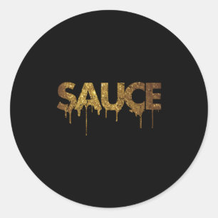 Sauce Melting Dripg Golden Colored Classic Round Sticker