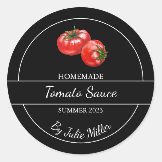 Sauce tomate maison simple Étiquette noir