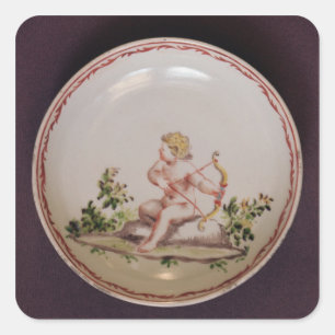 Saucer, painted by Nathaniel Friedrich Hewelke Square Sticker