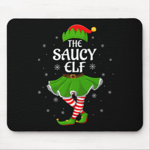 Saucy Elf Christmas Family Girls Women Elf Squad X Mouse Pad