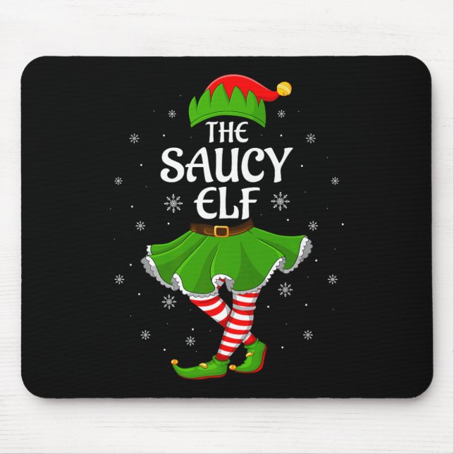 Saucy Elf Christmas Family Girls Women Elf Squad X Mouse Pad (Front)
