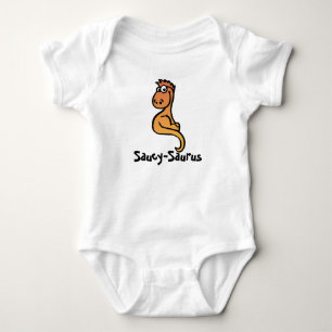 Saucy-Saurus: Whimsical Dino Charm Baby Bodysuit