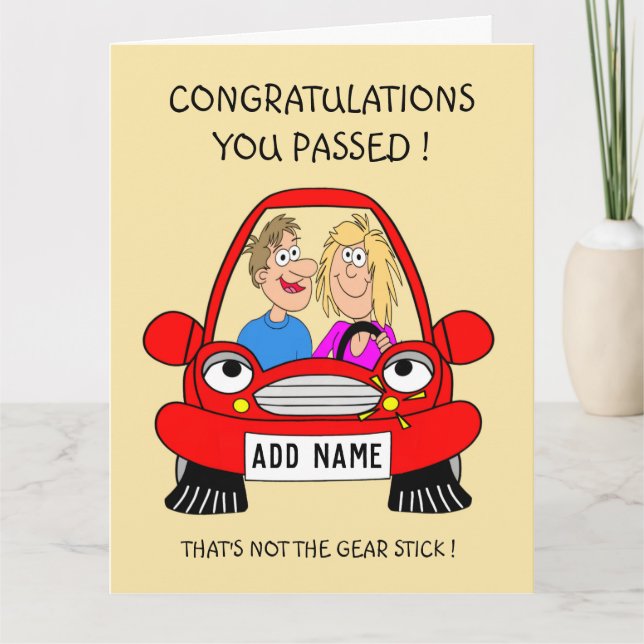 Saucy vient de passer la carte d'essai de conduite (Devant)