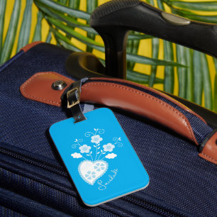 Saudade means I miss you Portuguese heart Luggage Tag