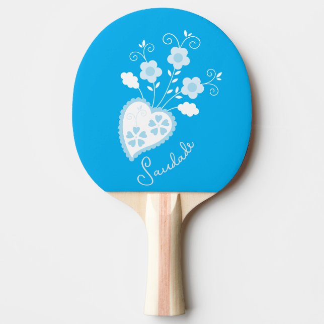 Saudade means I miss you Portuguese heart Ping Pong Paddle (Front)