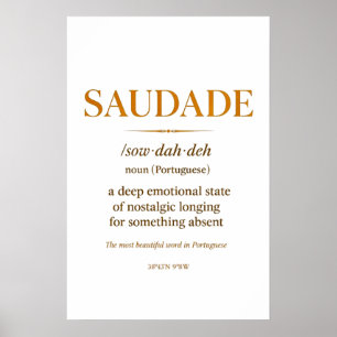 Saudade – Minimalist Portuguese Definition Print  