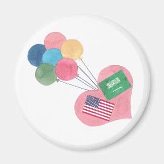 saudi-american round magnet
