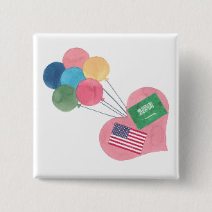 saudi-american square pinback button