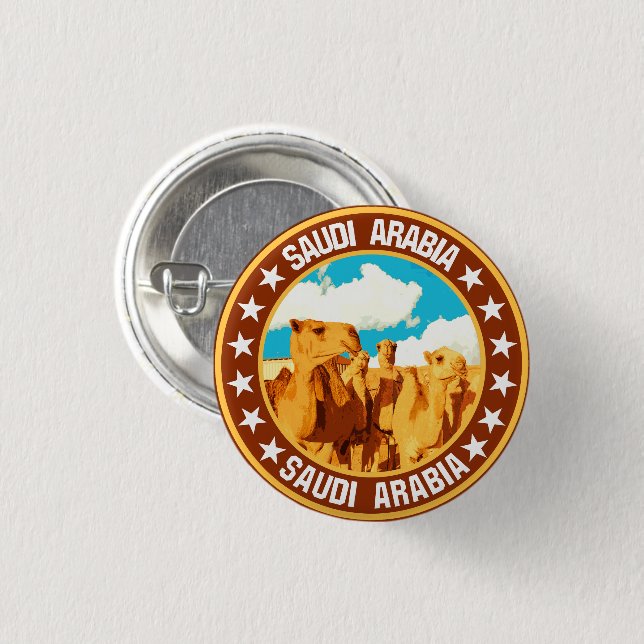 Saudi Arabia                                       1 Inch Round Button (Front & Back)