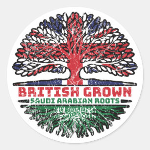 Saudi Arabia Arabian Uk United Kingdom British Classic Round Sticker