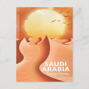 Saudi Arabia By Air travel poster Postcard