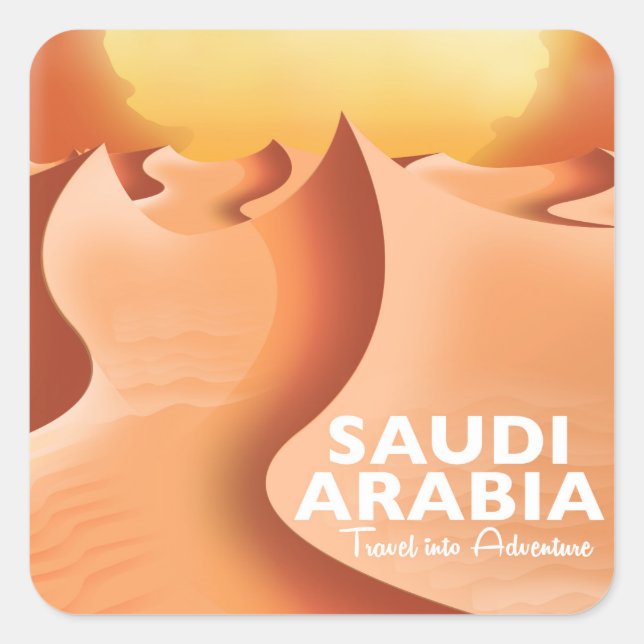 Saudi Arabia By Air travel poster Square Sticker (Front)