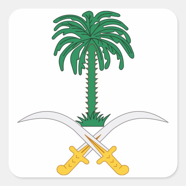 Saudi Arabia Coat of Arms Square Sticker (Front)