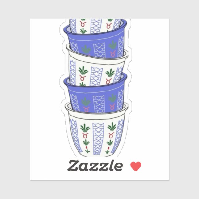 saudi arabia coffee cups stickers (Sheet)