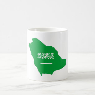 saudi arabia country flag shape map symbol coffee mug