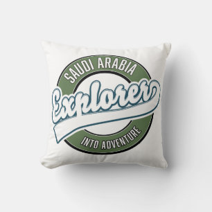 Saudi Arabia explorer into adventure logo Classic  Throw Pillow