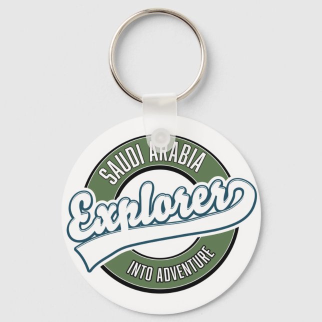 Saudi Arabia explorer into adventure logo Keychain (Front)