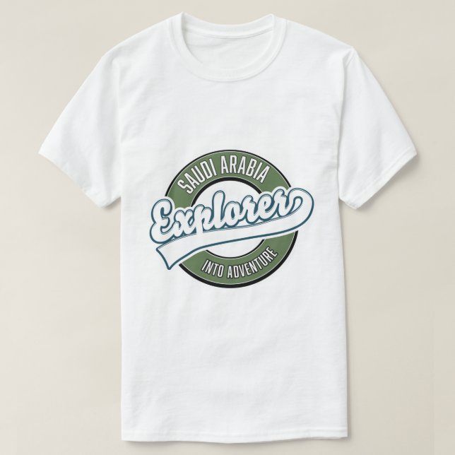 Saudi Arabia explorer into adventure logo T-Shirt (Design Front)