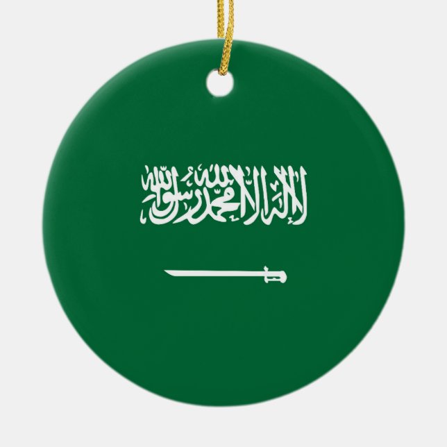 Saudi Arabia flag Ceramic Ornament (Front)