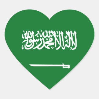 Saudi Arabia Flag Heart Sticker