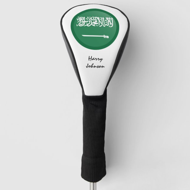 Saudi Arabia Flag & Monogrammed Golf Clubs Covers (Front)