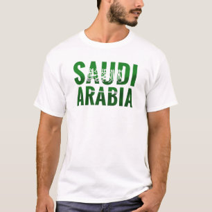 Saudi Arabia Flag Shaped as Name السعودية T-Shirt