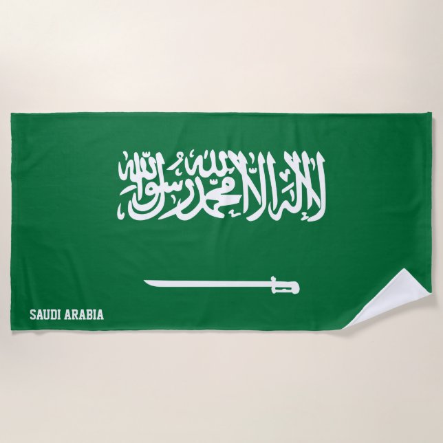 Saudi Arabia Flag Splendid Patriotic Beach Towel (Front)