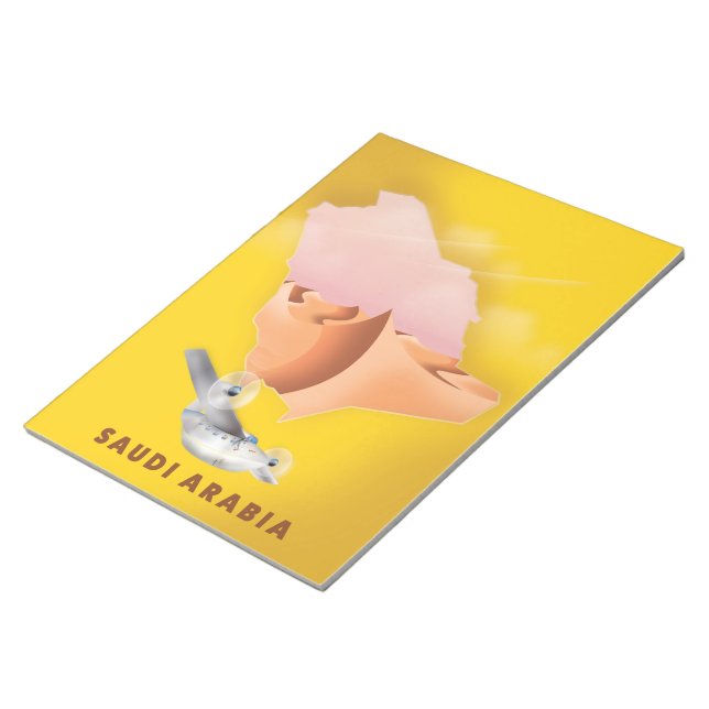 Saudi Arabia illustrated travel poster. Notepad (Angled)