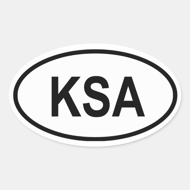 Saudi Arabia "KSA" Oval Sticker (Front)