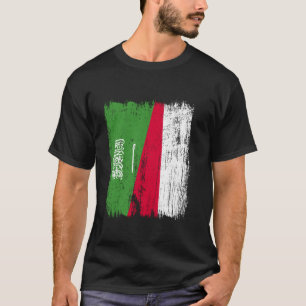 Saudi Arabia Poland Half Flag Saudi Polish Ancestr T-Shirt