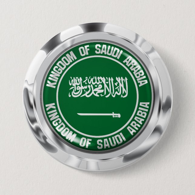 Saudi Arabia Round Emblem 3 Inch Round Button (Front)