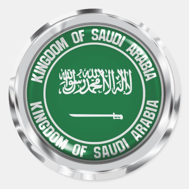 Saudi Arabia Round Emblem Classic Round Sticker (Front)