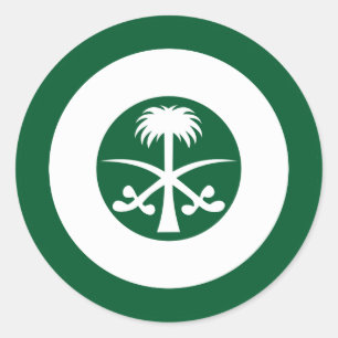 Saudi Arabia roundel country flag symbol army avia Classic Round Sticker