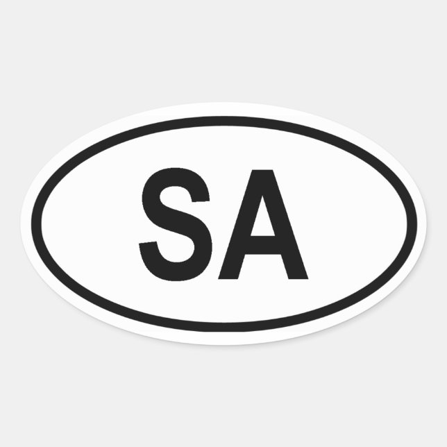 Saudi Arabia "SA" Oval Sticker (Front)