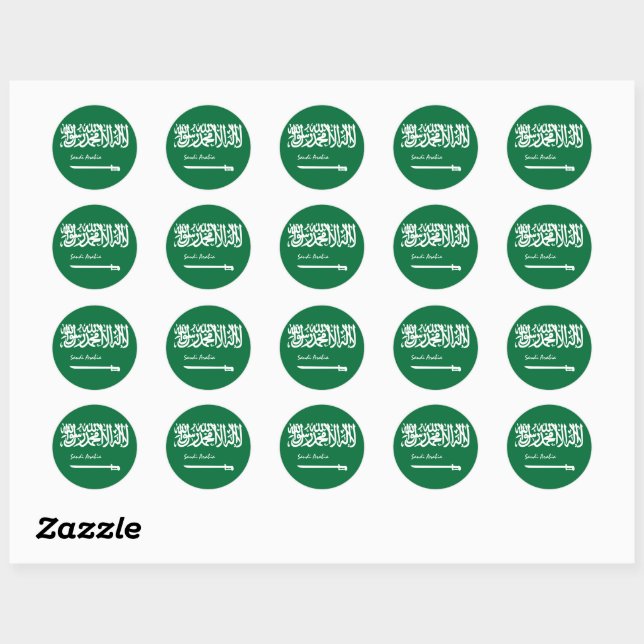 Saudi Arabia, Saudi flag patriots, holiday /sports Classic Round Sticker (Sheet)