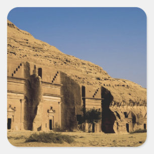 Saudi Arabia, site of Madain Saleh, ancient 2 Square Sticker