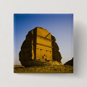 Saudi Arabia, site of Madain Saleh, ancient 4 2 Inch Square Button
