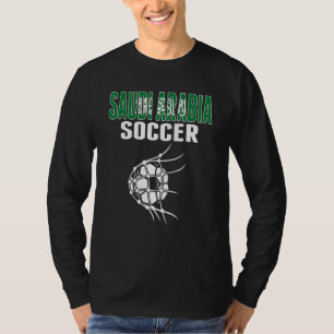 Saudi Arabia Soccer Ball In Net Saudi Football Su T-Shirt